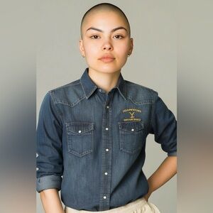 New Yellowstone Pearl Snap Western Denim Shirt